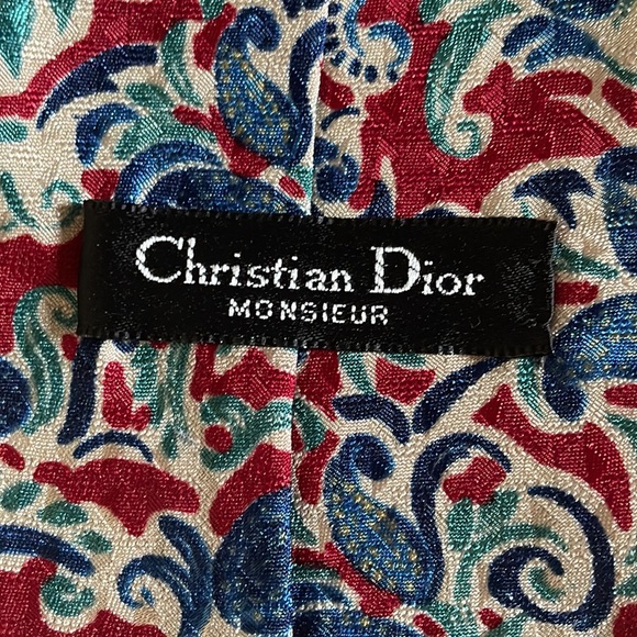Christian Dior Floral Paisley Tie For Men - Picture 2 of 6